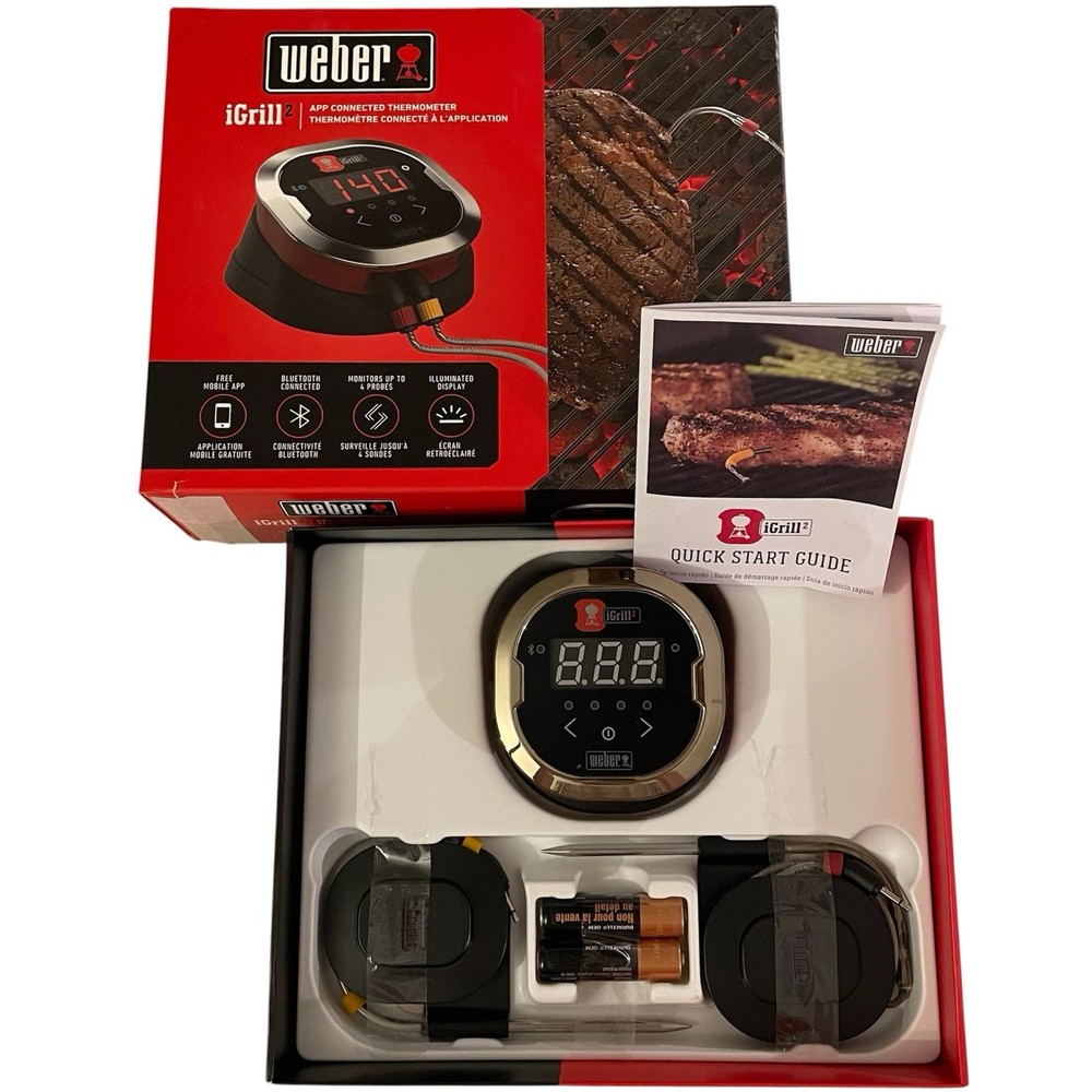 Weber iGrill 2 Bluetooth Smart Bbq Thermometer 7203, 4 Probe Capacity, Open Box