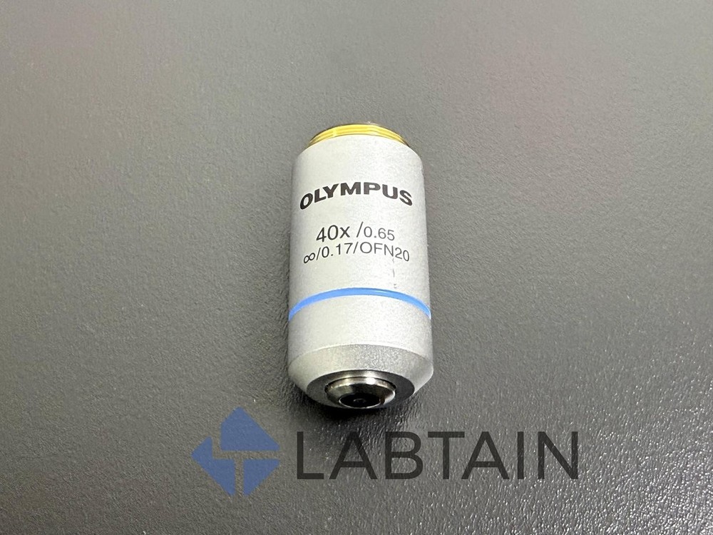 Olympus Microscope Objective – 40x / 0.65 / 0.17 – FN20 Plan Achromatic Lens