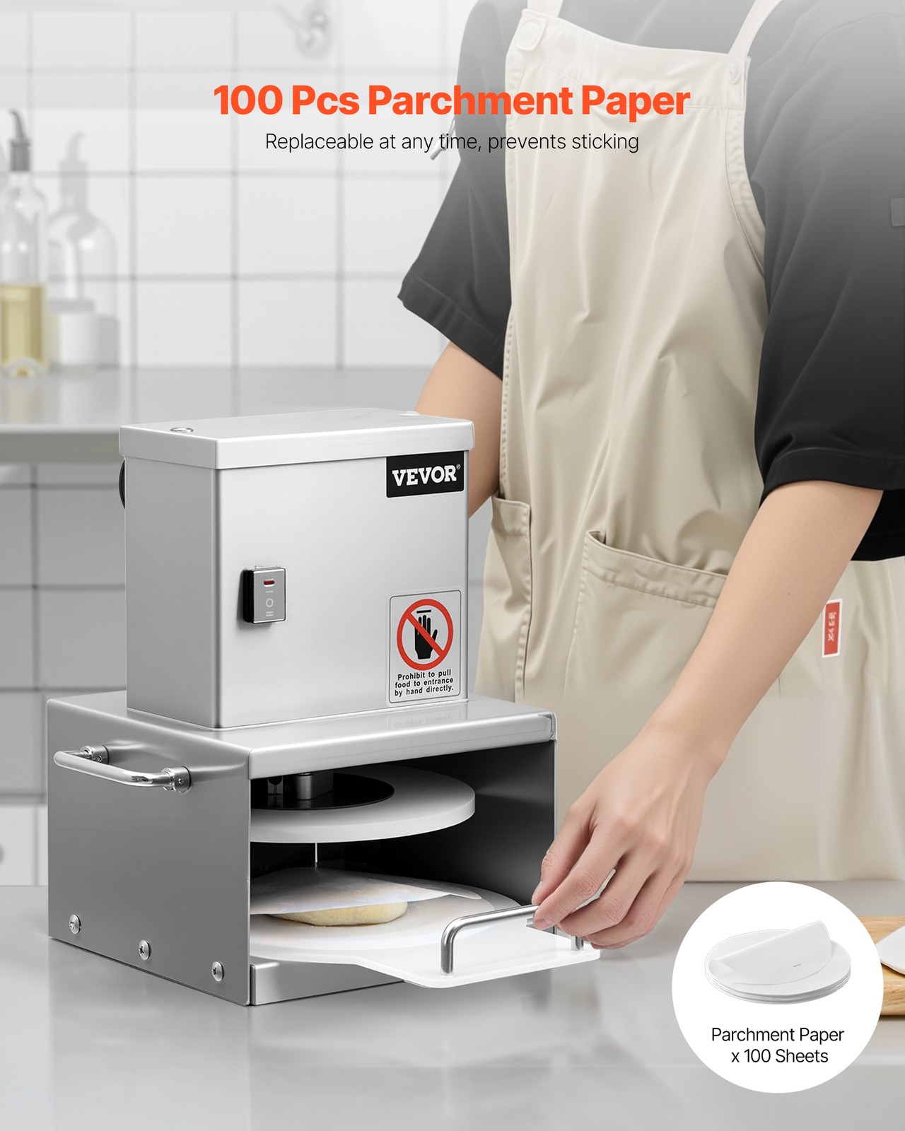 VEVOR 6" Electric Pizza Dough Press Machine Pizza Pastry Sheeter Stainless Steel