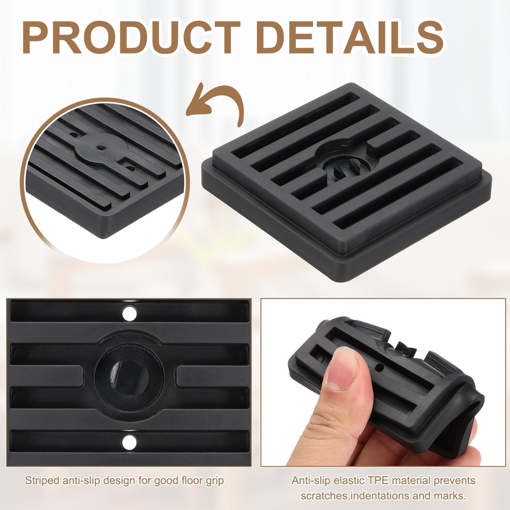 8Pcs Bed Risers, Square Heavy Duty Stackable Lift Block to 0.5 Inch, Black