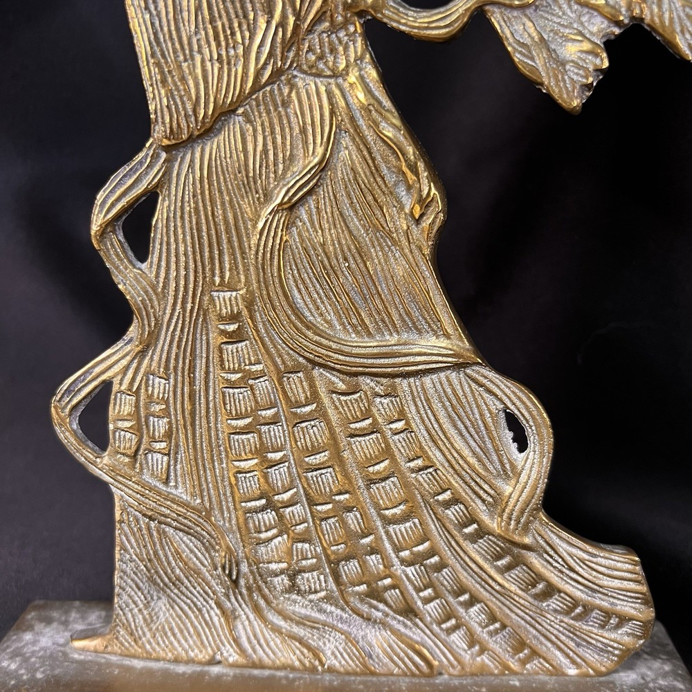 Solid Brass Angel Candle Candlestick Holder, Double Sided, 9-inch