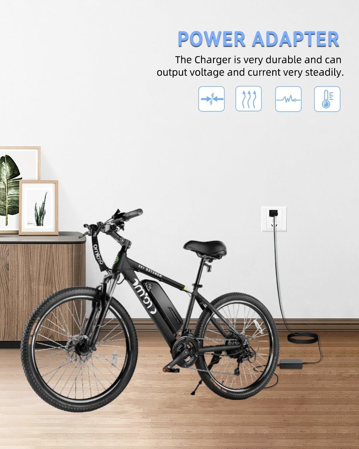 42V 4A 4-Pin AC Adapter Charger for Oraimo Electric Bike Monster 100 Power Cord