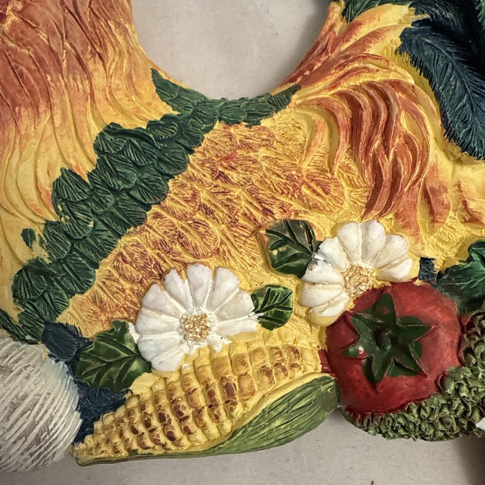 Rooster Wall Hanging Display Ceramic Bird Chicken Vegetable Unbranded