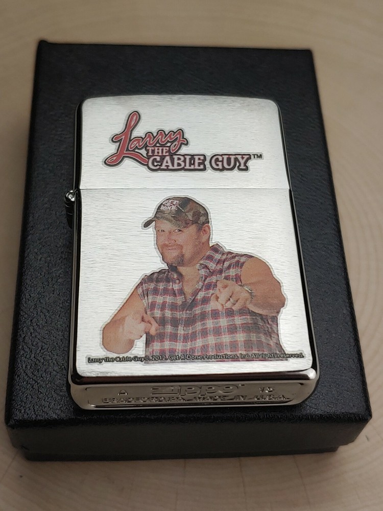 Zippo 200 "LARRY THE CABLE GUY" on Brushed Chrome Lighter - JAN (A) 2013