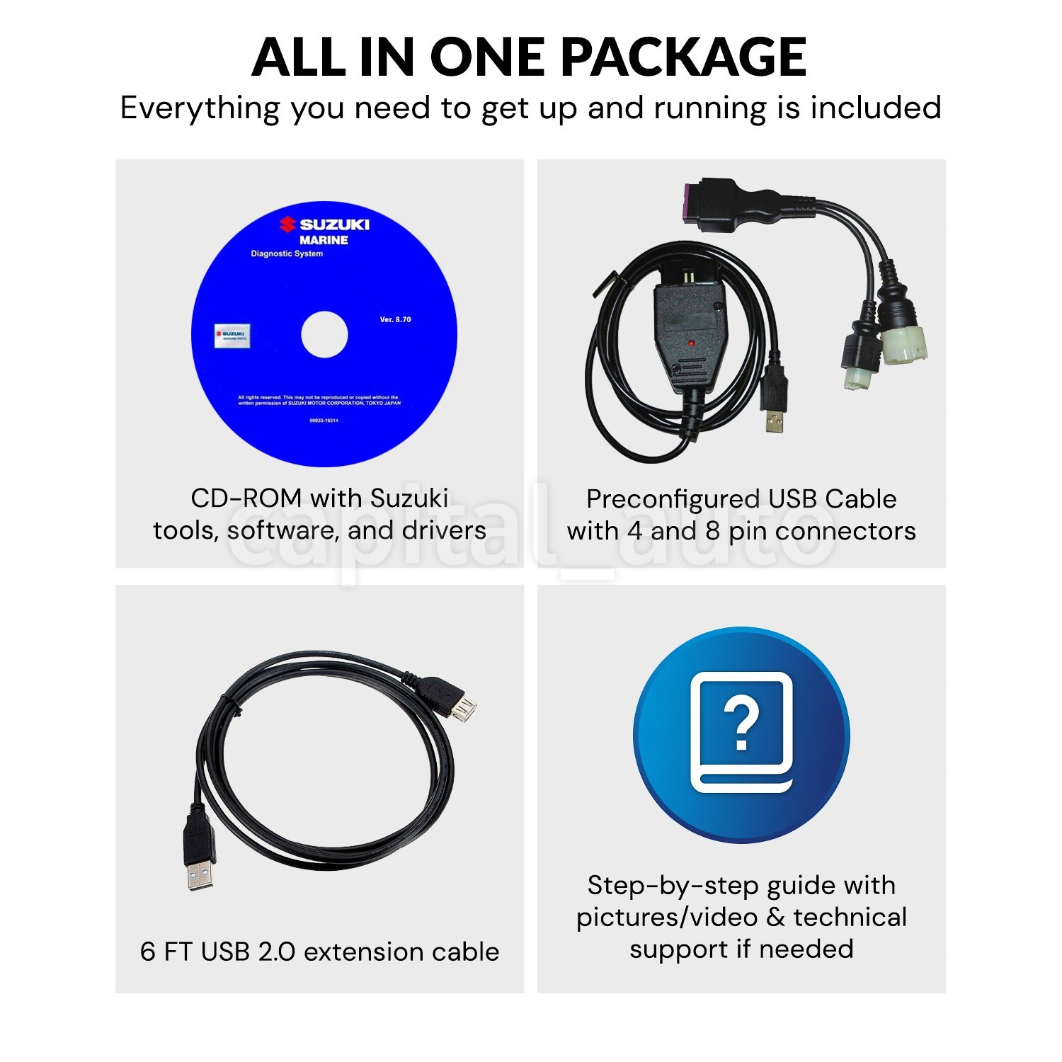 For Suzuki Outboard Boat Marine Diagnostic USB Cable Kit SDS 8.70