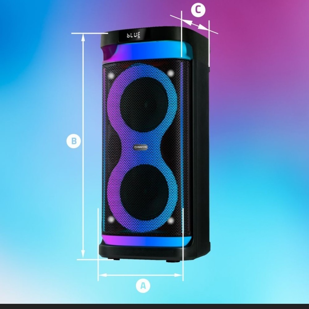 karaoke Machine Bluetooth With 2 Microphones Remote Control Led Lights Mixer New