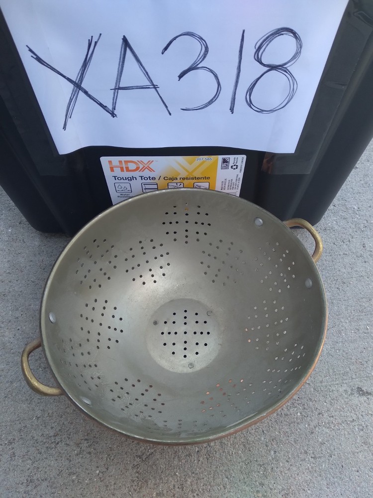 Vintage Copper Cookware Strainer Colander Handles