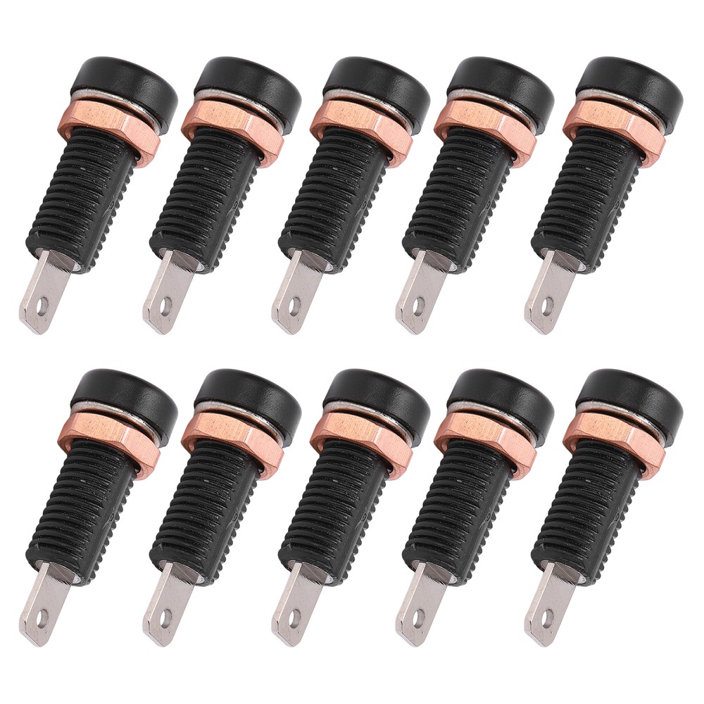 10pcs 4mm Banana   Socket Mount Binding Post Connector Adapter Panel Black US