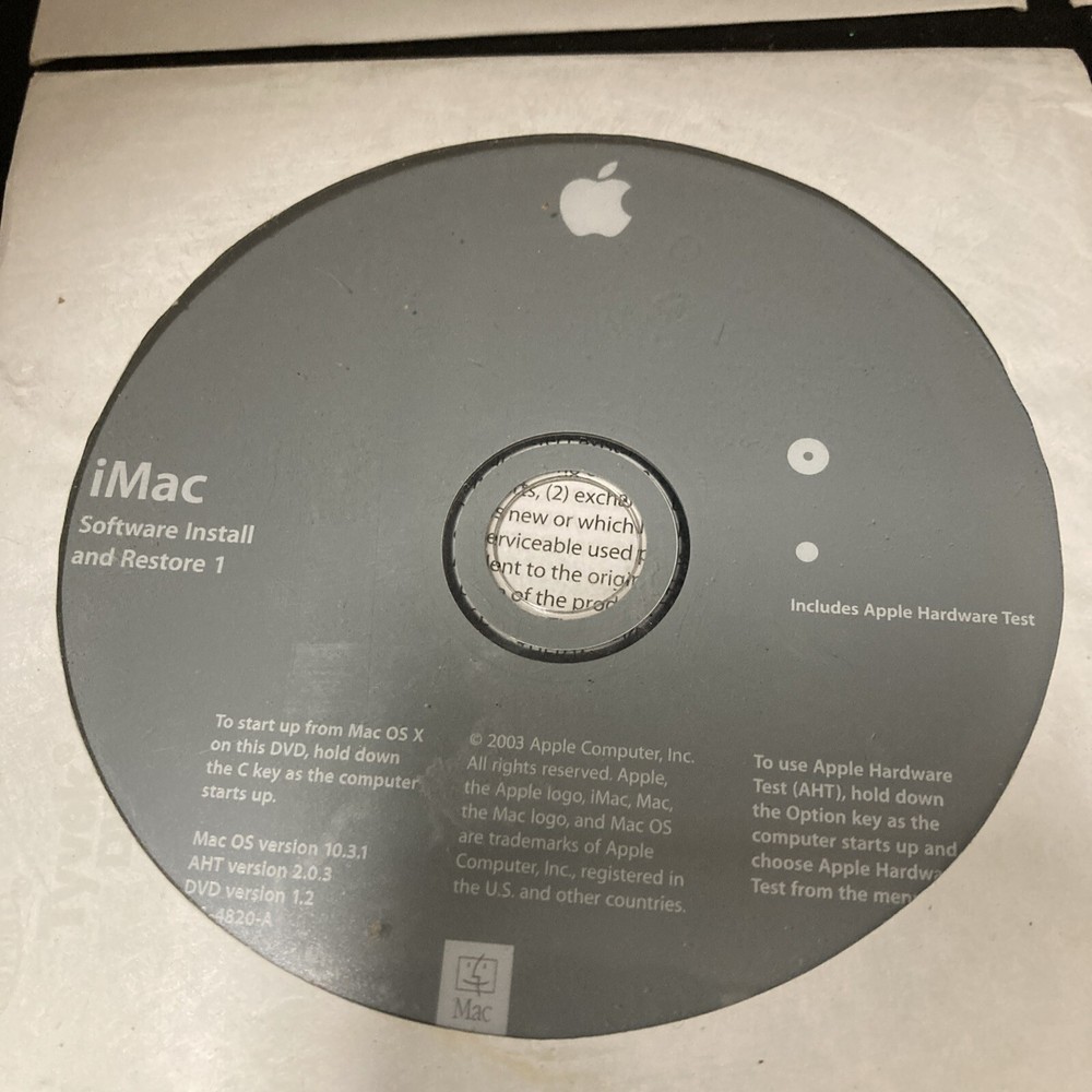 iMac 2003 System Restore Disks 4