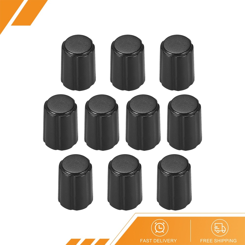 10Pack 4x6mm Potentiometer Control Knobs for Electric Guitar Volume Tone Black