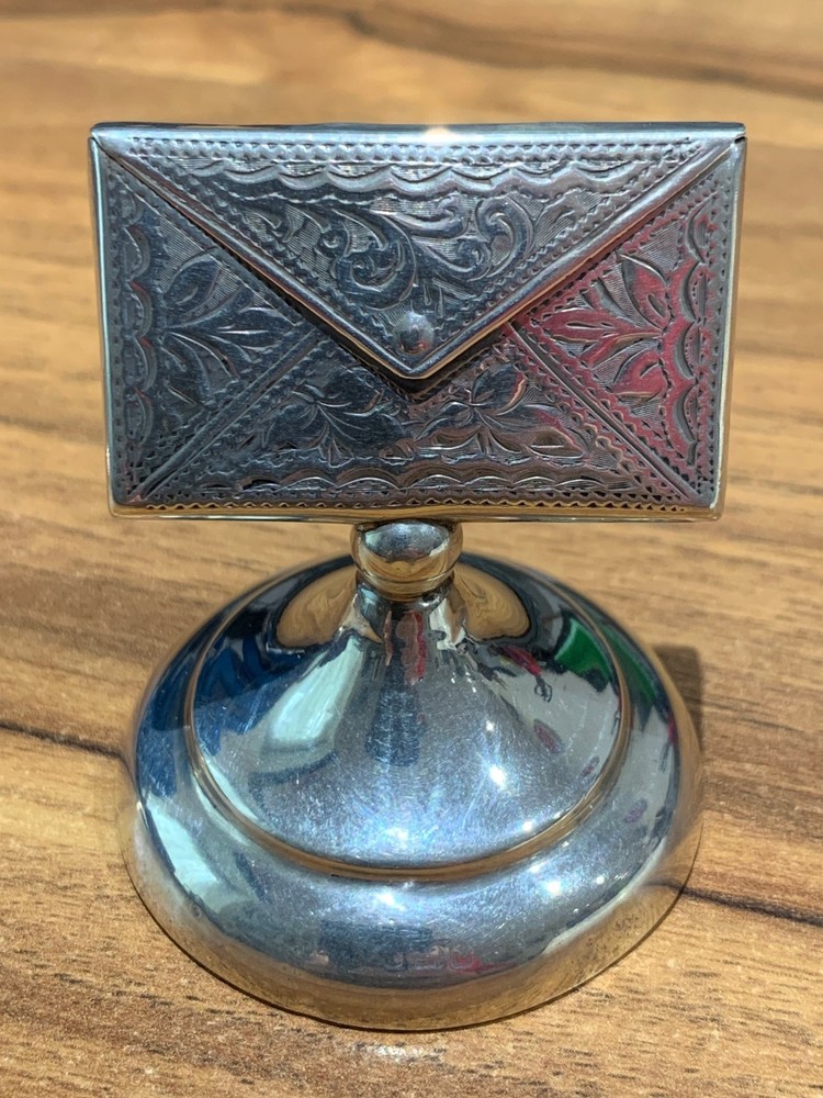 1907 SOLID SILVER ENVELOPE STAMP DOUBLE CASE ON PEDESTAL EX SPINK BLUE EYES