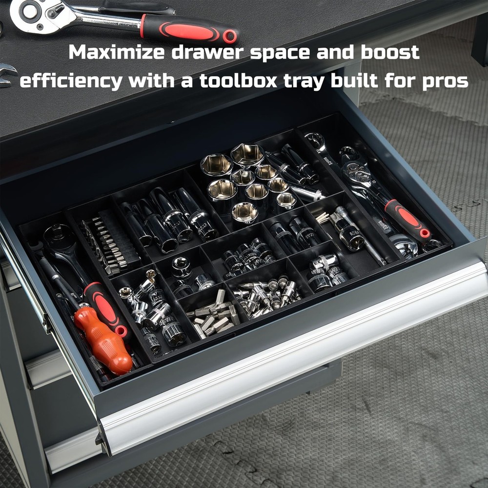 ONREVA Tool Box Organizer Tray Divider Set, Expandable Large Toolbox Storage ...