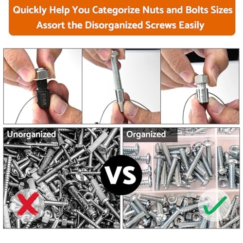 Thread Checker Nut and Bolt Thread Checker 24 Inch & 21 Metric-45 Thread Gauges