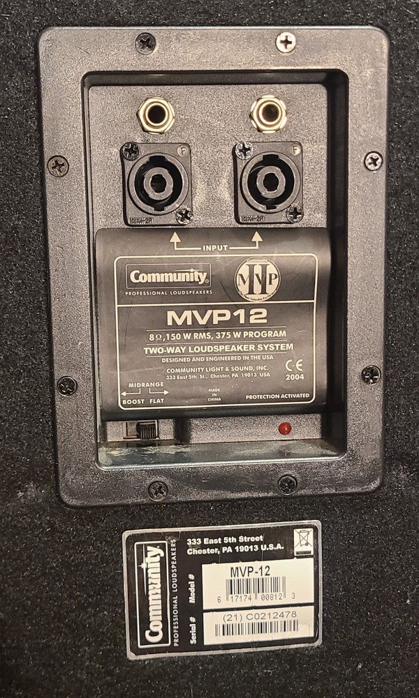 Community MVP12 PA speaker PAIR