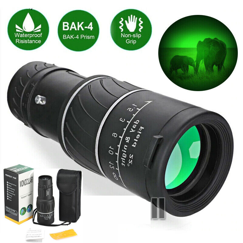 16x52 Monocular Telescope HD Dual Focus BAK4 Prism Night Vision Spyglass Scope