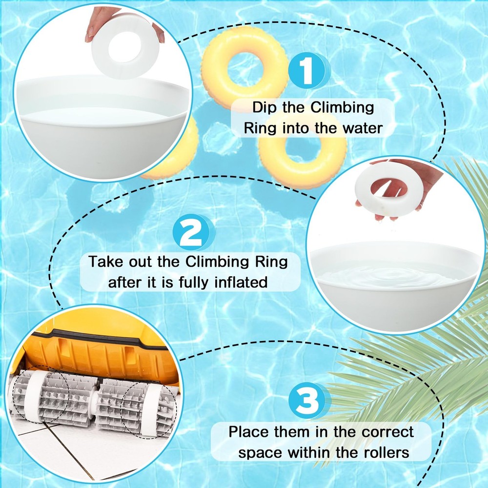8 Pcs Climbing Rings Replacement Compatible with Maytronics Dolphin Part Robotic