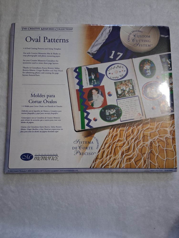 Creative Memories Custom Cutting System 4 Oval Pattern Template Set Scrapbooking