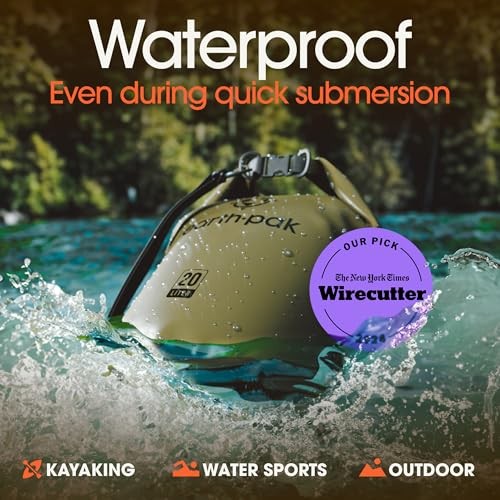 Waterproof Dry Bag - Roll Top Waterproof Backpack Sack Keeps 20L Forest Green