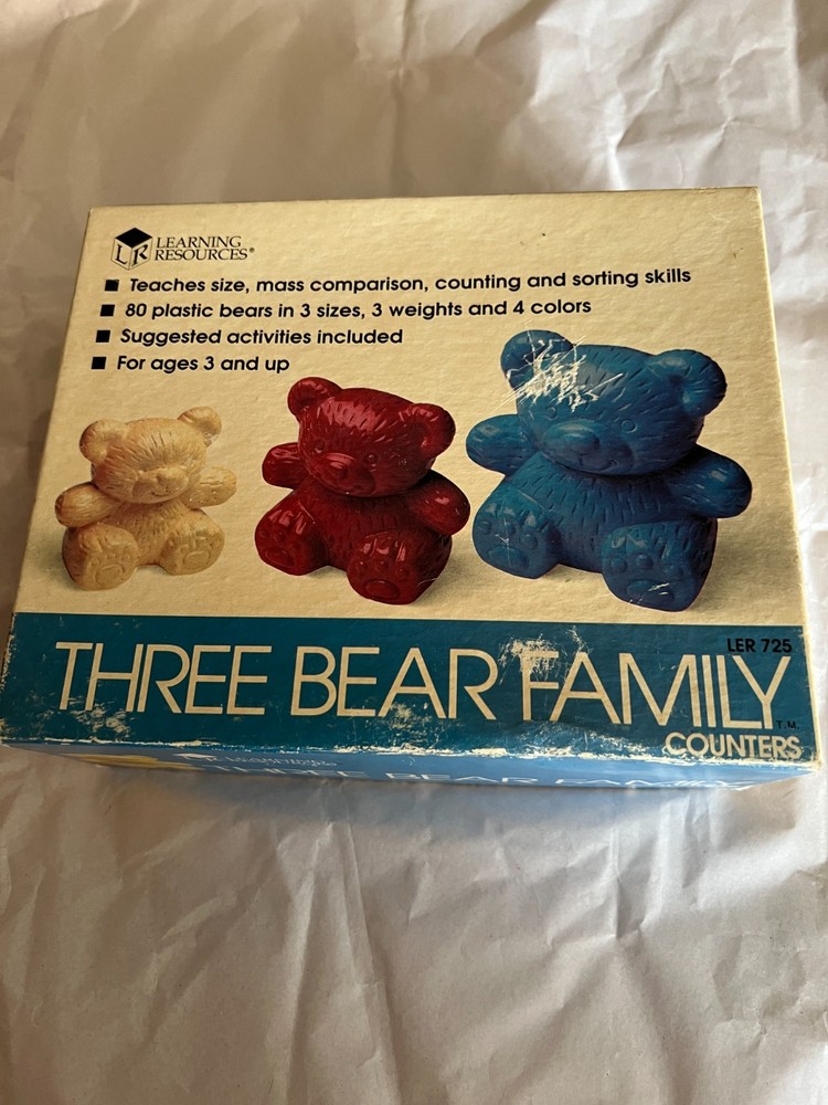 Learning Resources Three Bear Family Counters 80 Plastic Bears In 3 Sizes