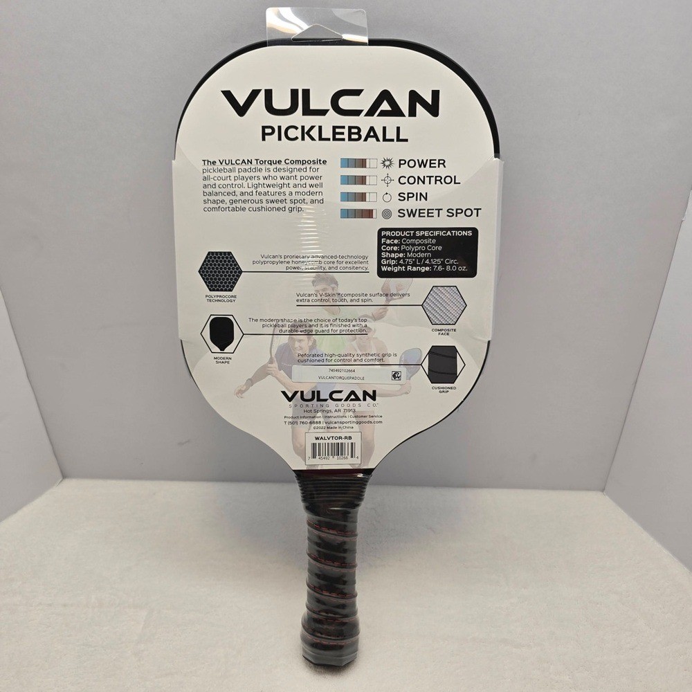 Vulcan Torque Composite Pickleball Paddle USA Approved