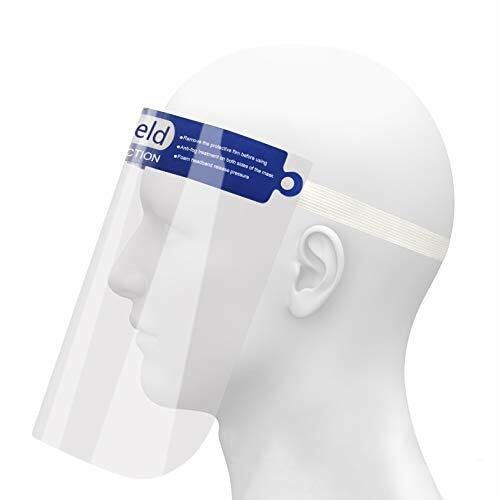 Reusable Clear Full Face Shields/Face Masks with Sponge Pad Adjustable Elastic B