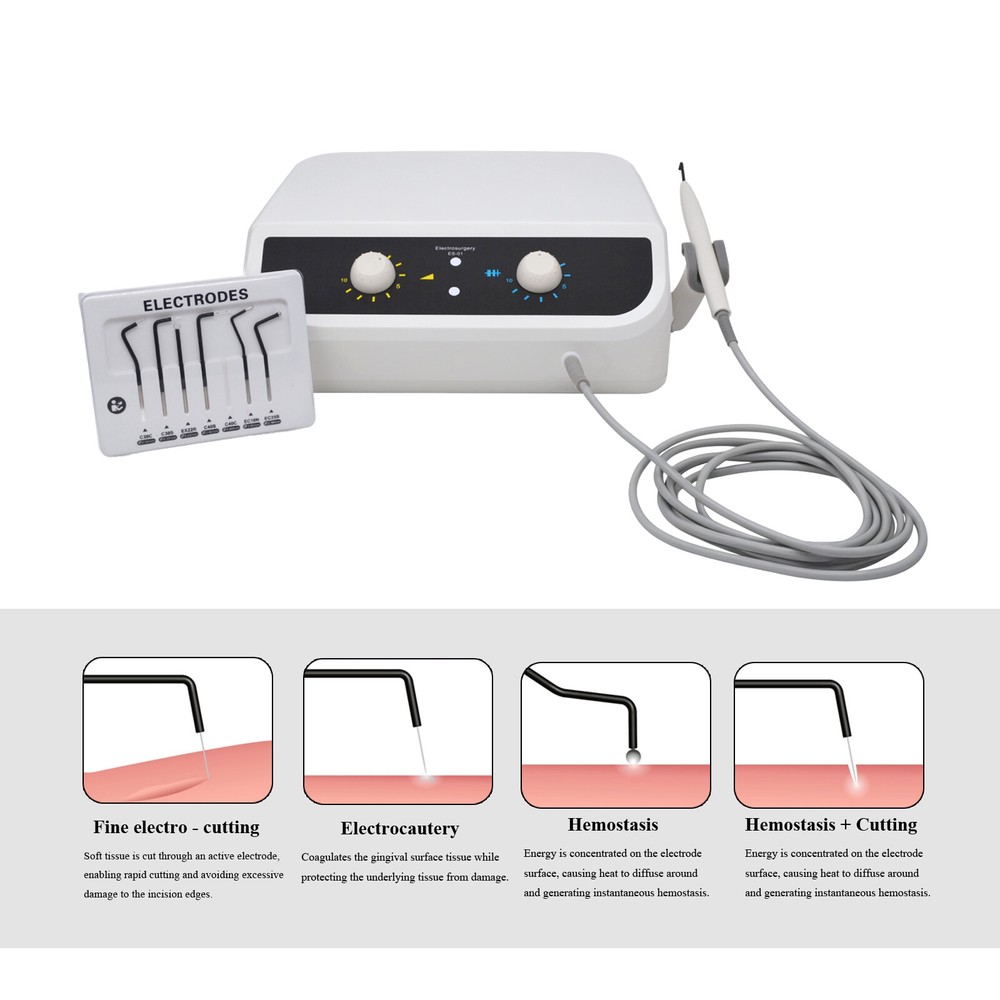 Dental Incision Coagulation High-frequency Electrosurgery Unit+7 Pcs Electrodes