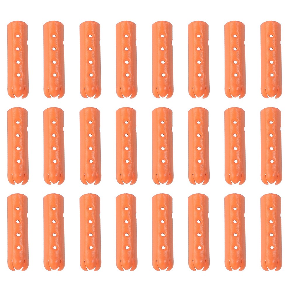 24Pcs 23mm Open Lace Tips, Bright Orange