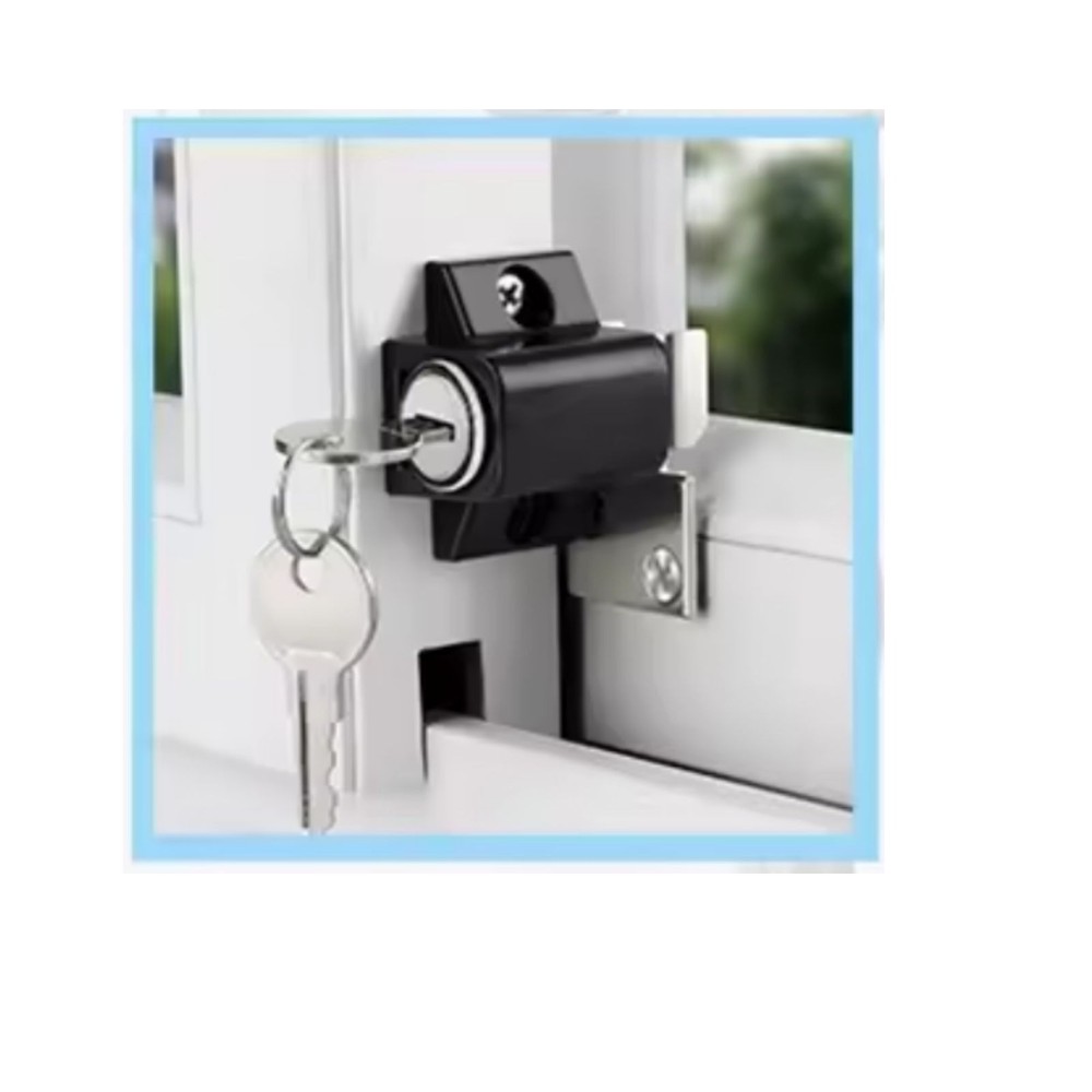 TradeBase Mini Push Lock Window | Door | Black | 4 Pack