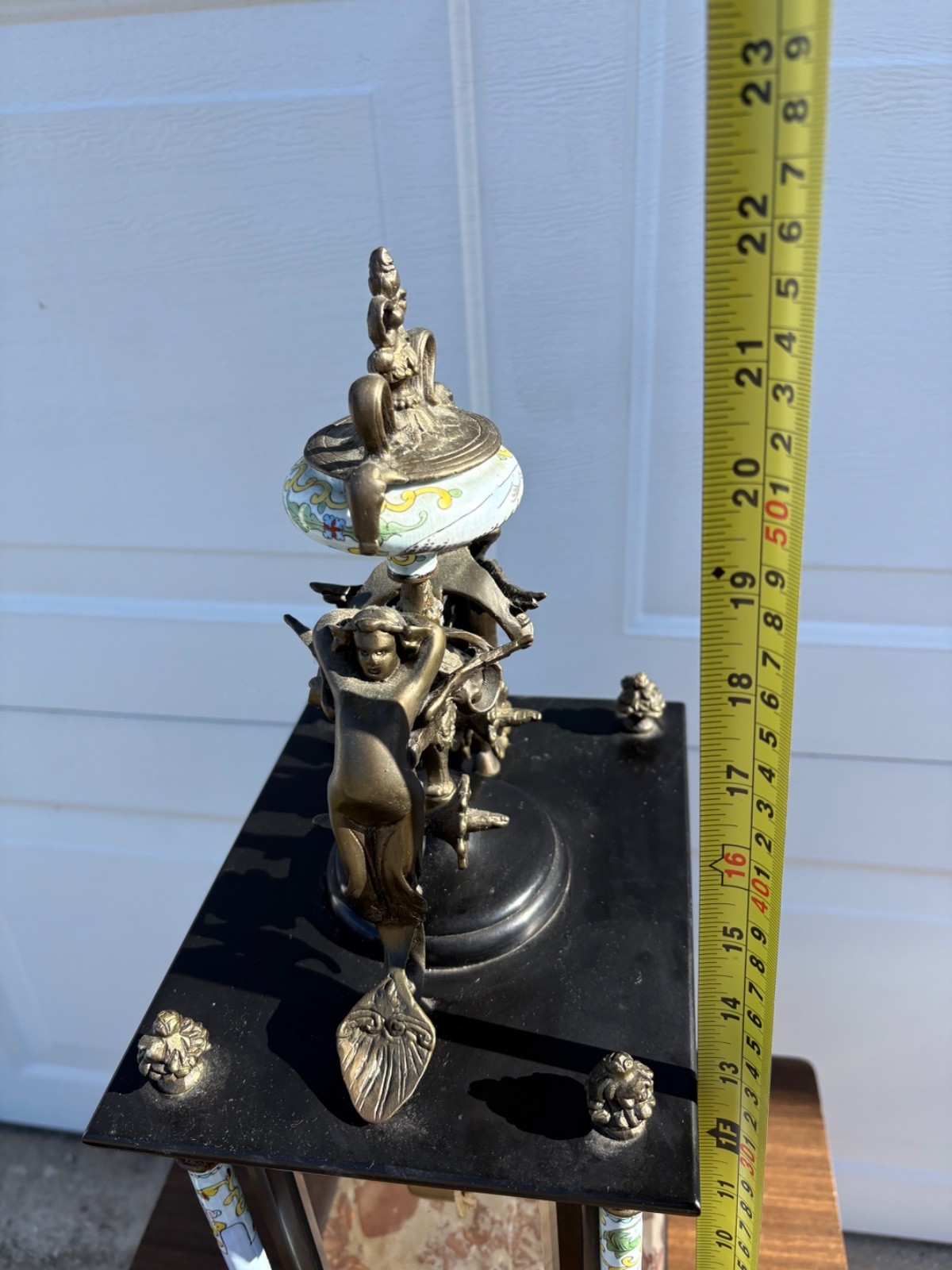 French Clock Bronze Cherubs Lion 1880's **Read**