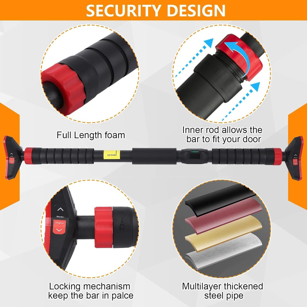 Pull up Bar, Adjustable Strength Training Bars without Screw, Adjustable Width C