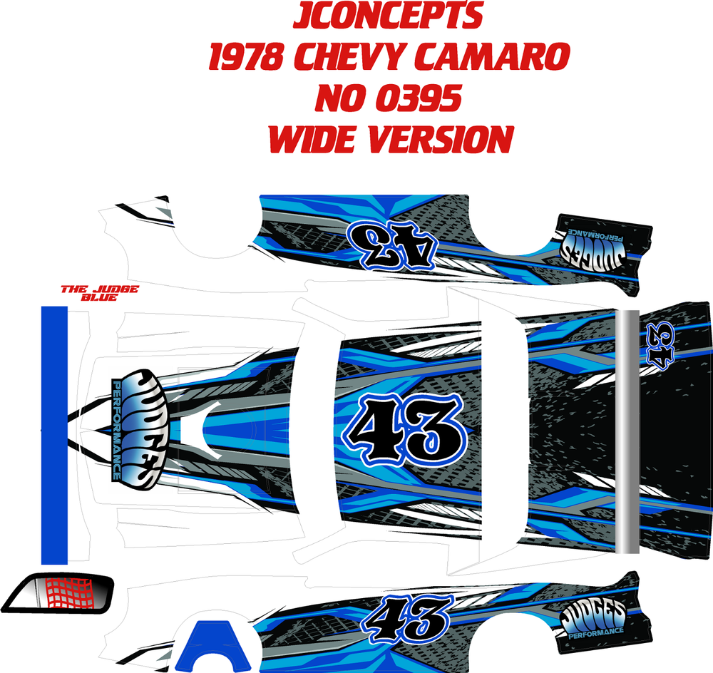 JCONCEPTS 1978 CAMARO 0395 WIDE VERSION WRAP 1X10 SCALE BLUE TRIGGER