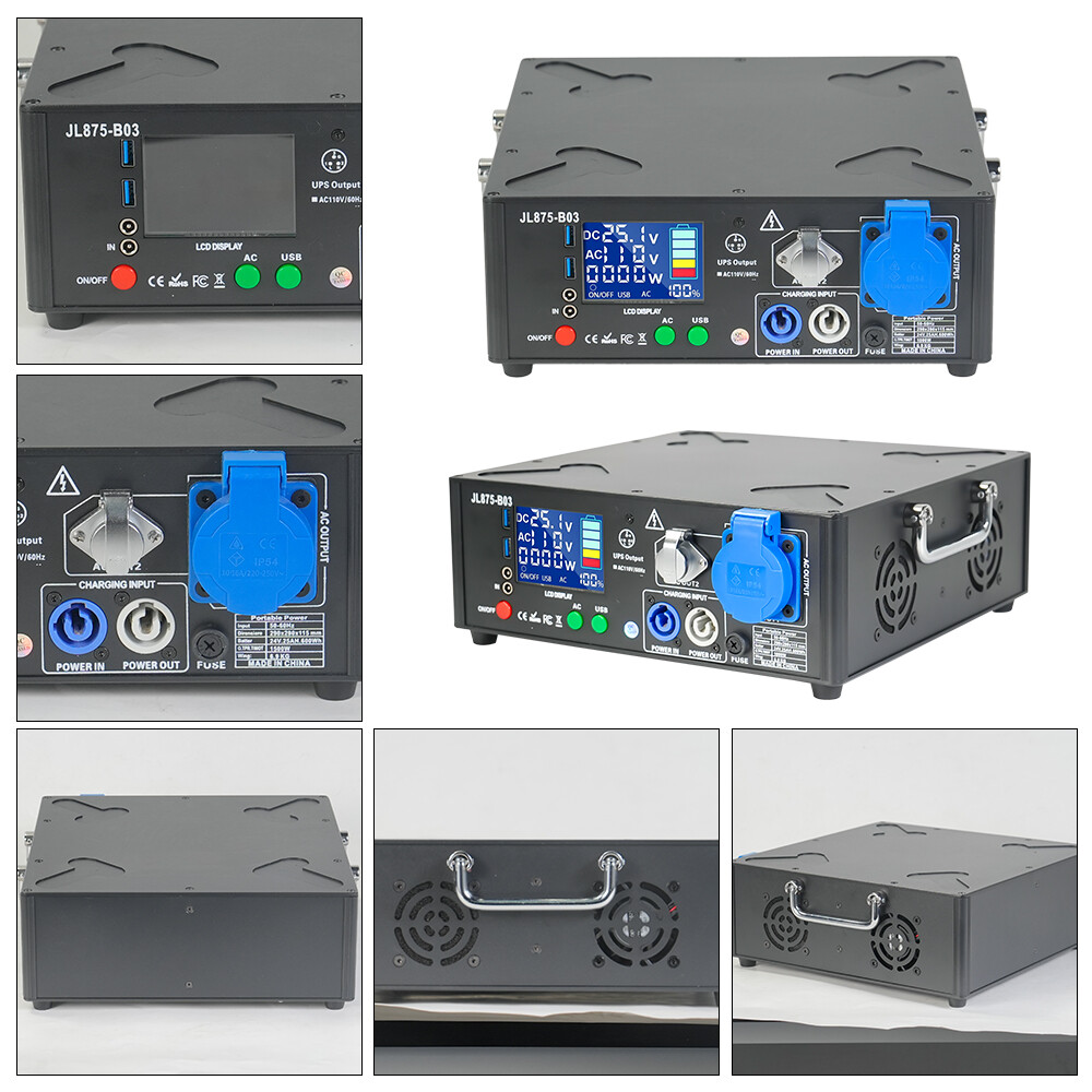 2pack 1500W Black Powered Base Cold Spark Machine Battery Pack with Flight Case