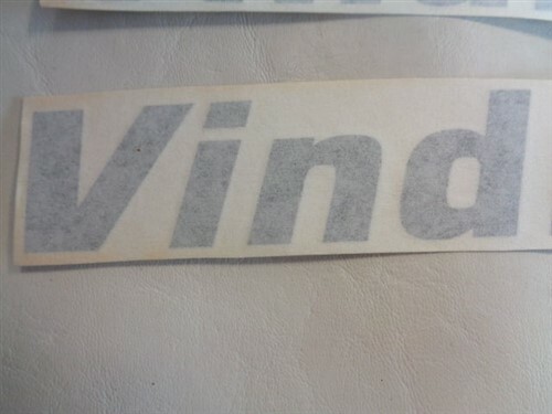 VINDICATOR DECAL PAIR ( 2 ) GRAY 11" X 1 3/8" MARINE BOAT
