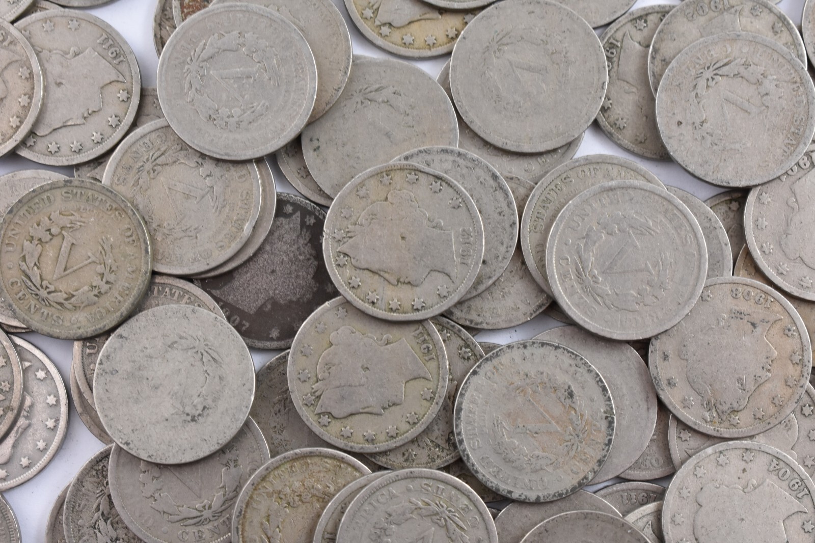 (40) Liberty V Nickel Victory Roll Us Coin Collection Lot - Random Circulated