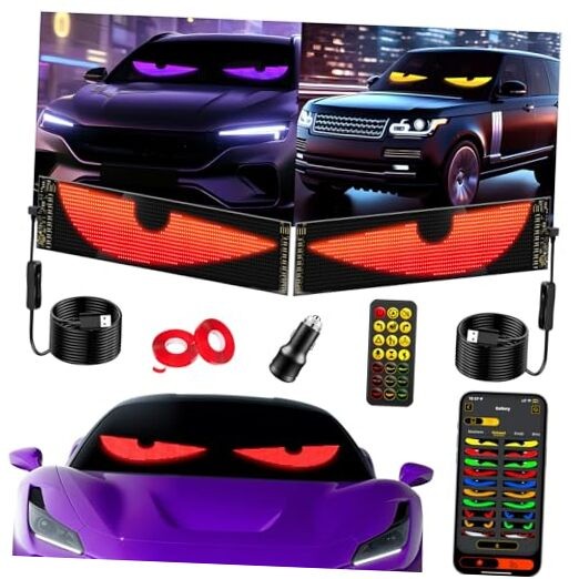 LED Sign for Car 2PCS - 23''x5''  Devil's Eyes Light for