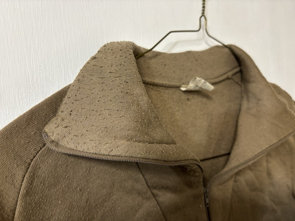 US Military Cold Weather Polypro 1/4 Zip Undershirt Brown Pullover Size Large