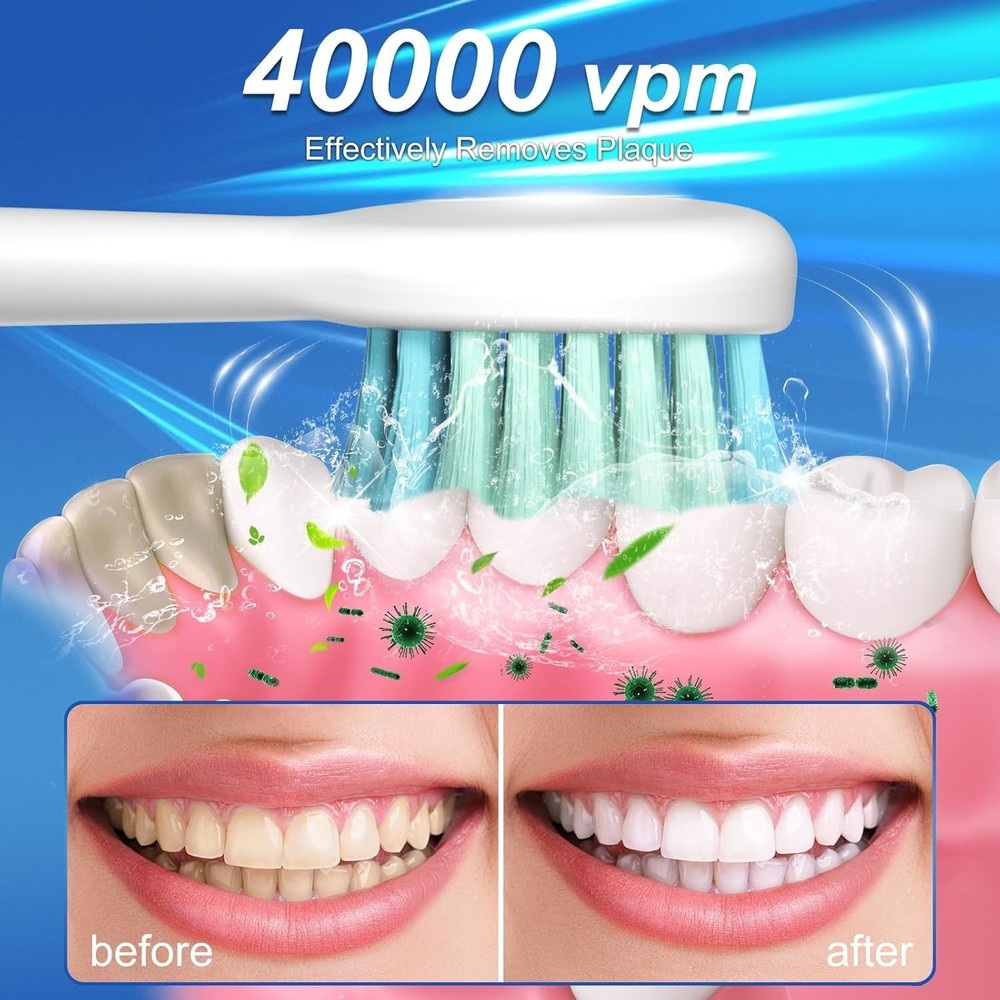 Ultimate Waterproof Sonic Toothbrush - 6 Modes, Smart Timer & Lightweight Design