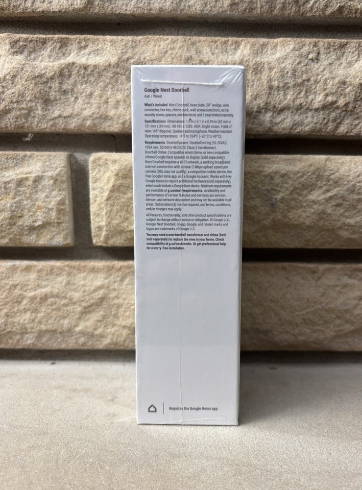 Google Nest Doorbell, Wired - Ash