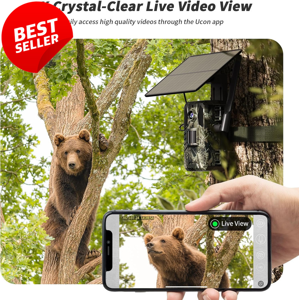 4G LTE Trail Camera Live Stream Solar Motion 0.2s Trigger SIM IP66 - US