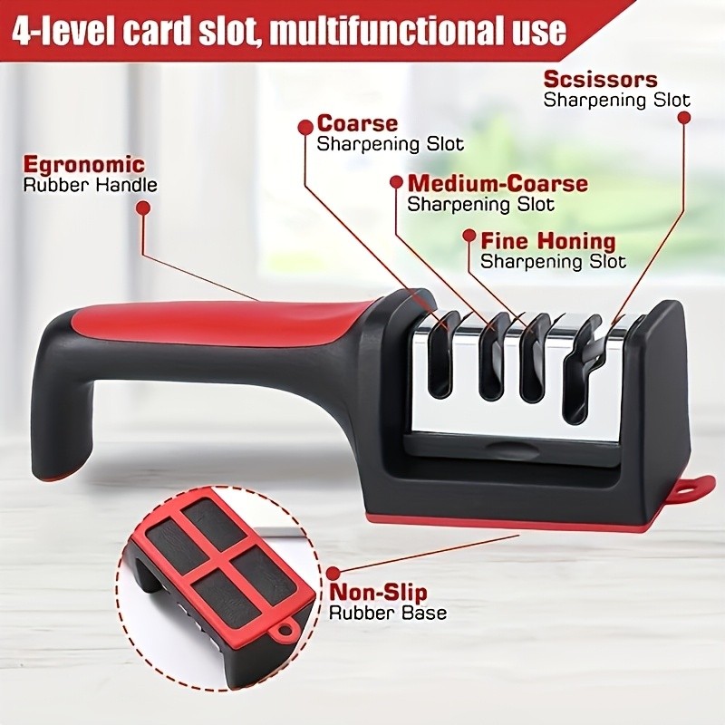 4-Stage Professional Manual Knife Sharpener Kitchen Tungsten Ceramic