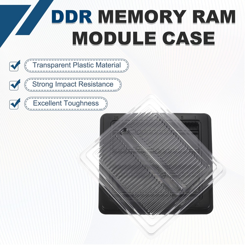 2Pcs DIMM Desktop DRR4/DDR5 Memory RAM Module Package Tray with Cover