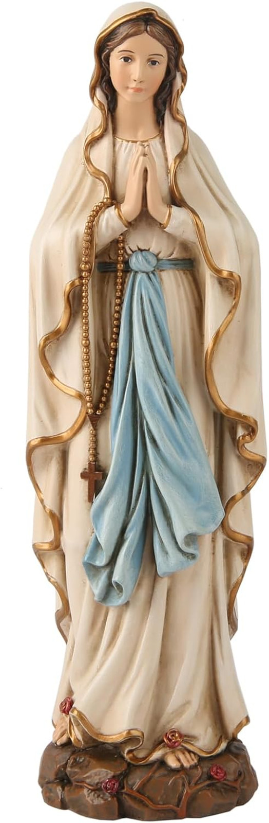 Catholic Our Lady of Lourdes Statue, Blessed Virgin Mary Mother Figure, Insp