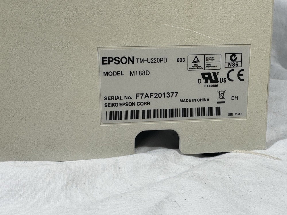 Epson TM-U220PD POS Dot Matrix Receipt Printer Grey Parallel - Tested Powers On