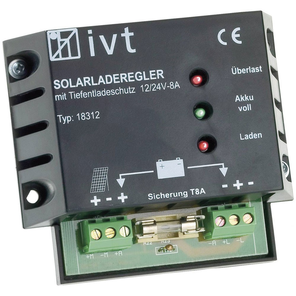 IVT 200035 MPPTPLUS Charge Controller 10A 12/24V LCD Temperature Sensor