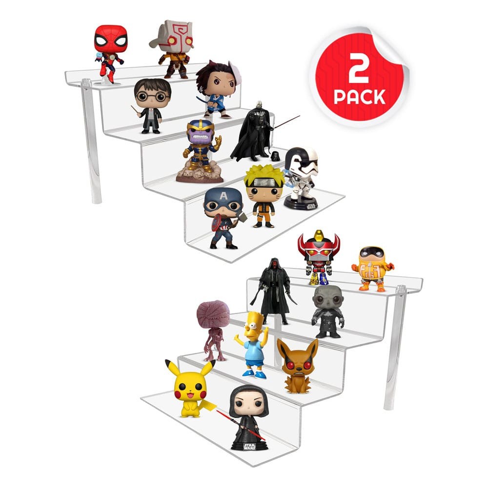 EVORETRO ACRYLIC DISPLAY SHELF RISER DISPLAY STAND FOR FIGURES 2-PACK 14,5"x 6"