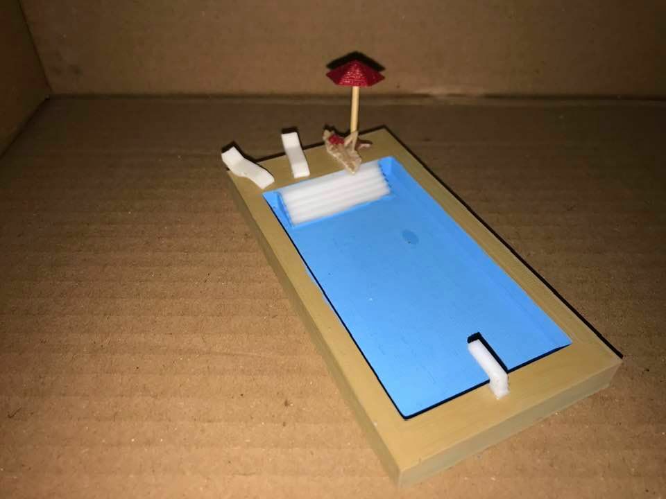 Ho 1/87 Scale Rectangular Swimming Pool Set. (Unpainted)
