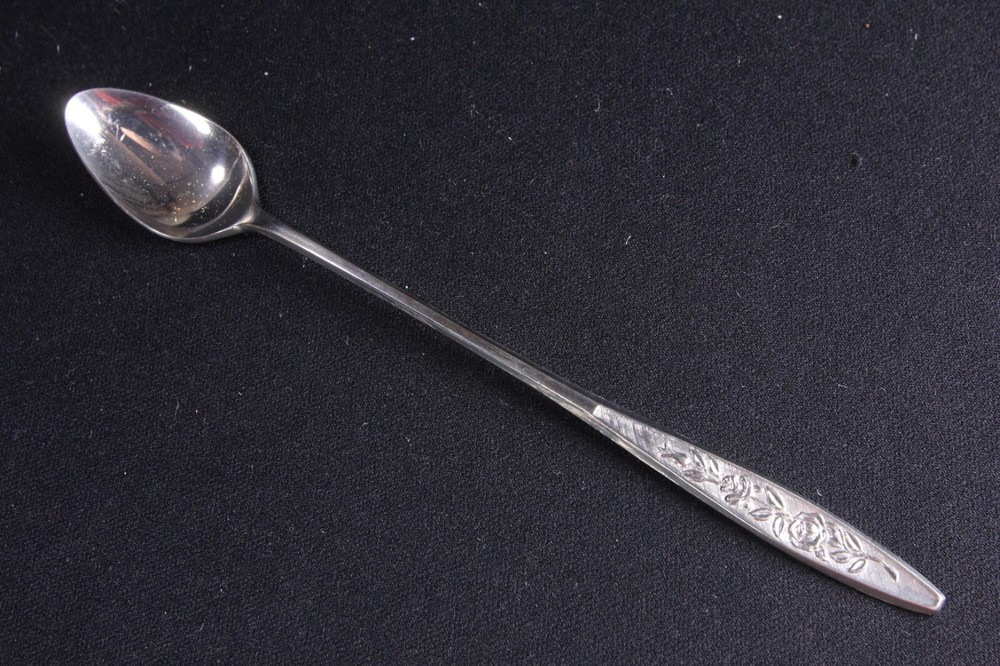 12 Iced Tea Spoons By Eldan Eld18 Pattern Stainless Japan Roses & Texture