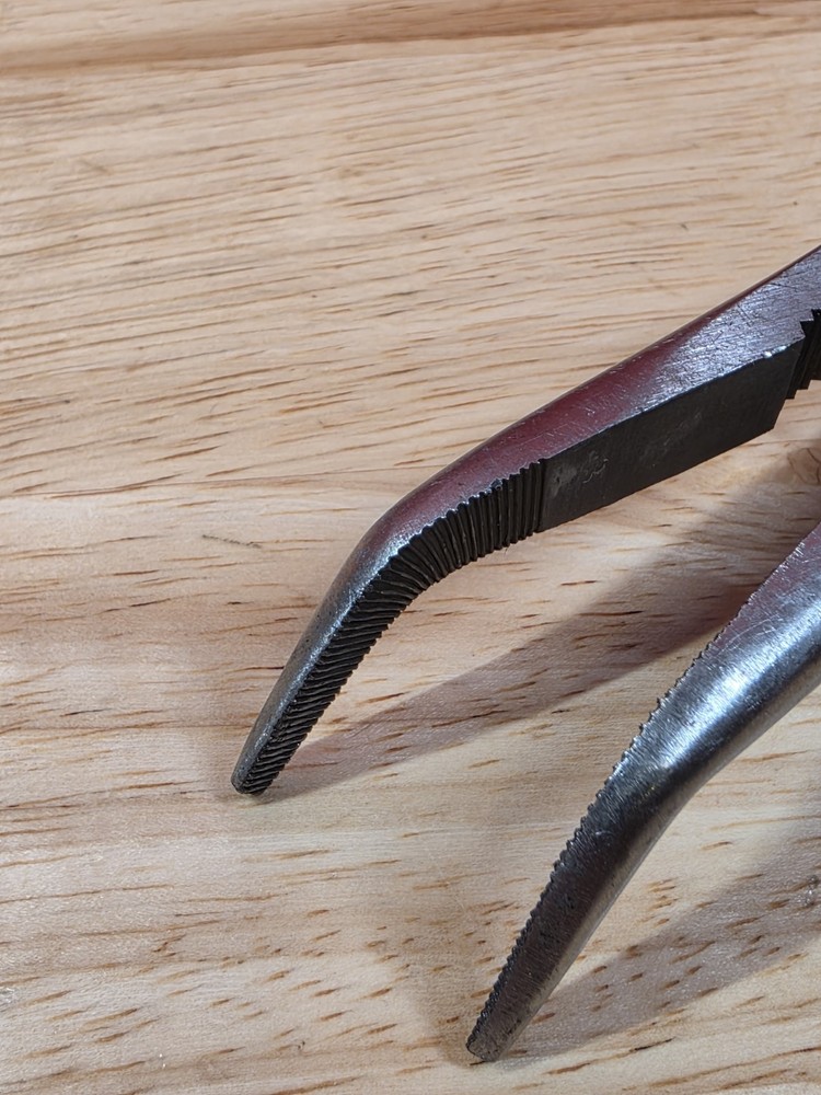 Cornwell Tools CPL66 Blue Handle Angled Bent End Needle Nose Pliers