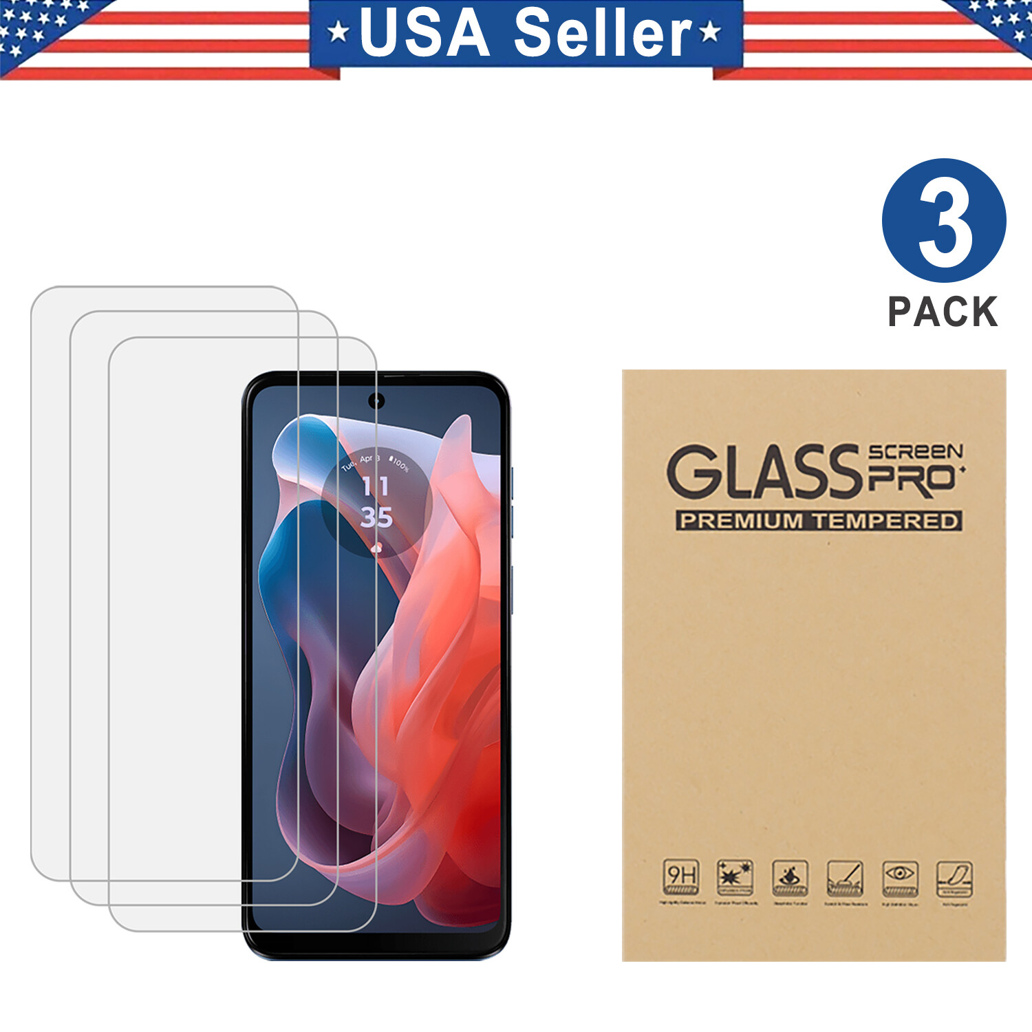 3PK Tempered Glass Protector For Motorola Moto G Power 5G/G Play 2025