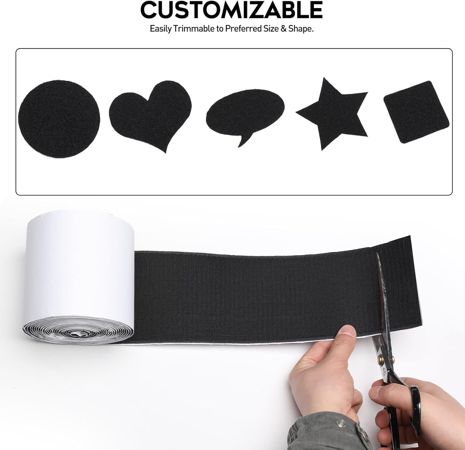 4.4 Inches x 7 Feet Strong Sticky Back Heavy Duty Hook and Loop Tape Adhesive